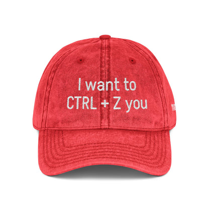 CTRL +Z -  Vintage Embroidered Baseball Cap