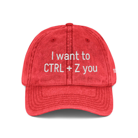 CTRL +Z -  Vintage Embroidered Baseball Cap