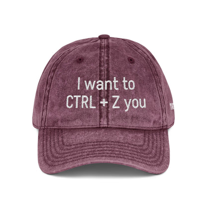 CTRL +Z -  Vintage Embroidered Baseball Cap