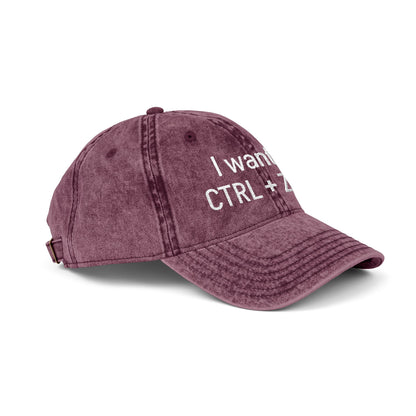 CTRL +Z -  Vintage Embroidered Baseball Cap
