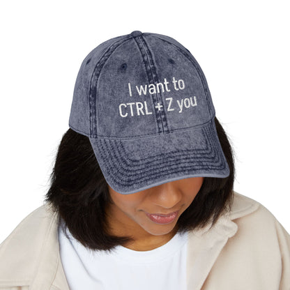 CTRL +Z -  Vintage Embroidered Baseball Cap
